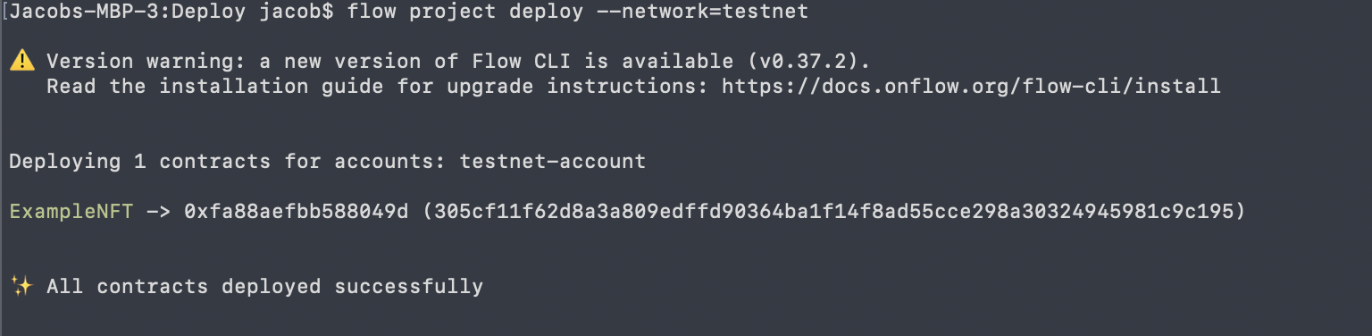 deploy contract to testnet