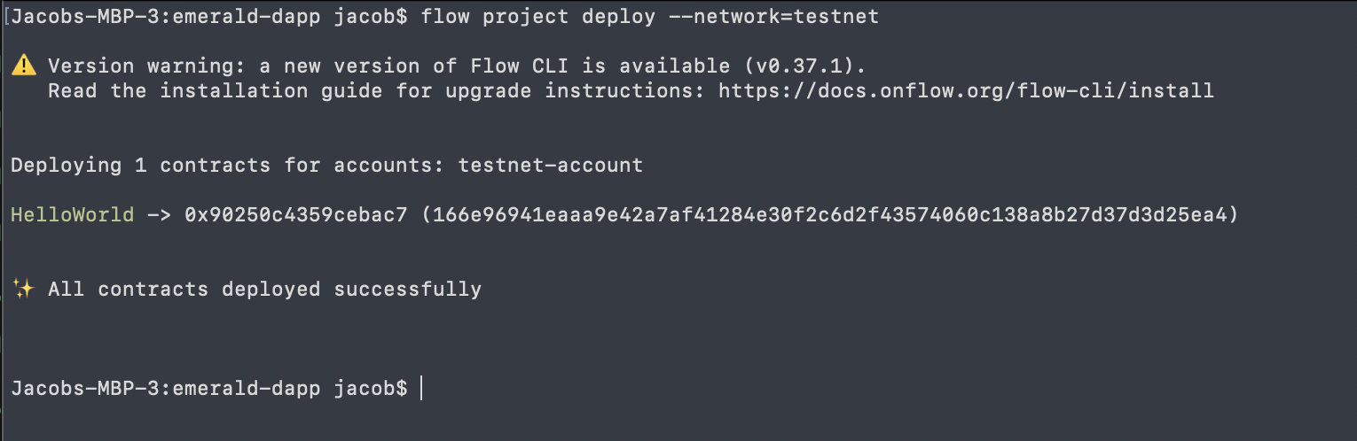 deploy contract to testnet